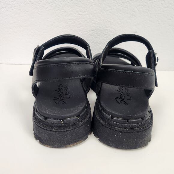 Skechers Black Jammers Poppin' Strappy Sandals Black Women Size 10? - Picture 9 of 11